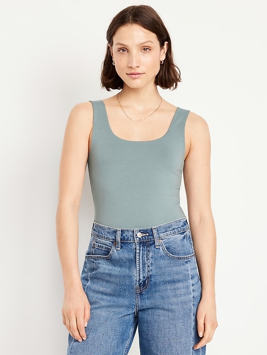 Image number 1 showing, Double-Layer Scoop-Neck Tank Top