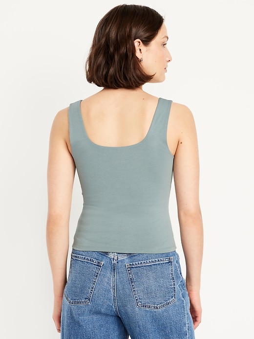 Image number 2 showing, Double-Layer Scoop-Neck Tank Top
