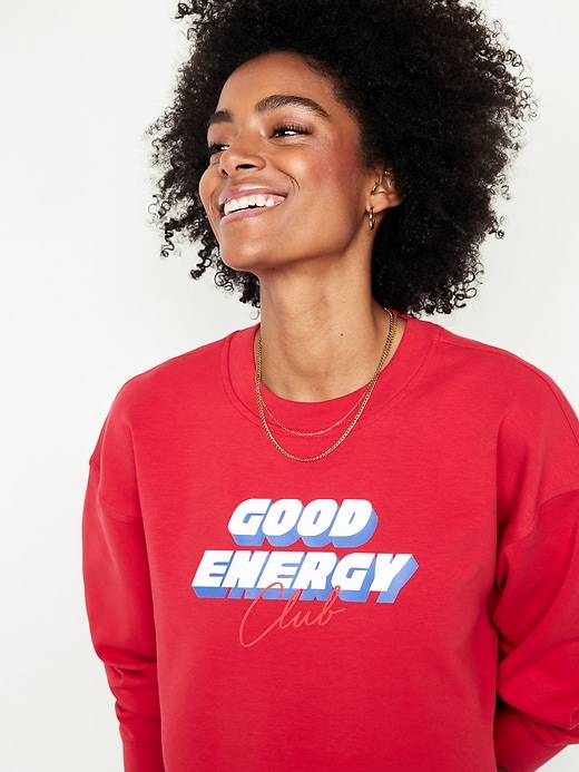 Image number 4 showing, Dynamic Fleece Oversized Crop Sweatshirt