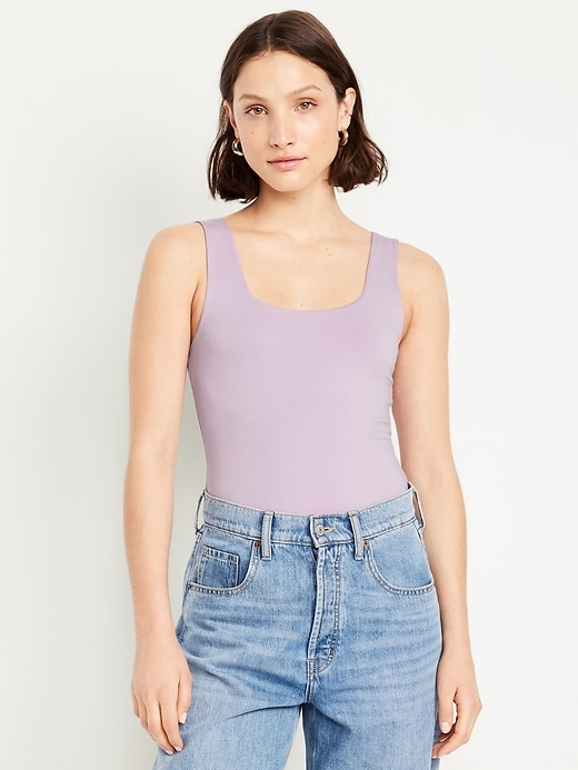 Image number 1 showing, Double-Layer Scoop-Neck Tank Top
