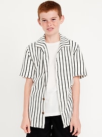 Image number 1 showing, Printed Short-Sleeve Sweater-Knit Shirt for Boys