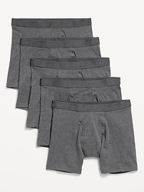 Image number 1 showing, 5-Pack Soft-Washed Boxer Briefs -- 6.25-inch inseam