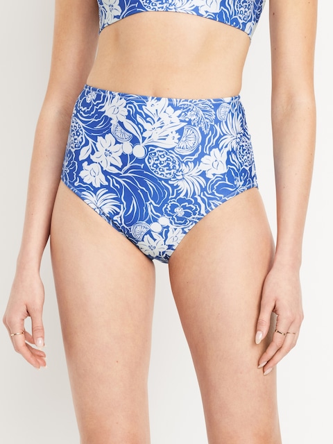 Matte High-Waisted Bikini Swim Bottoms