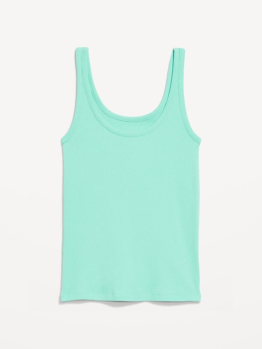 Image number 8 showing, First-Layer Ribbed Scoop-Neck Tank Top