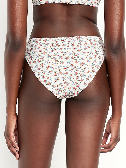 Image number 2 showing, Mid-Rise Textured Bikini Swim Bottoms