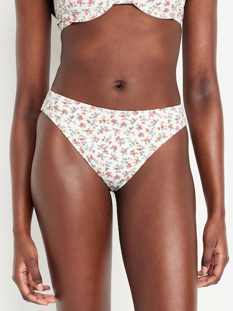 Bas de bikini texturé à taille mi-basse