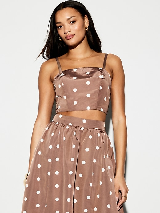 Image number 1 showing, The Occasion by Old Navy Taffeta Cropped Tank Top