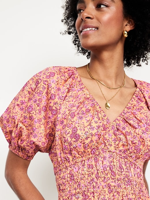 Image number 3 showing, Smocked V-Neck Peplum Top