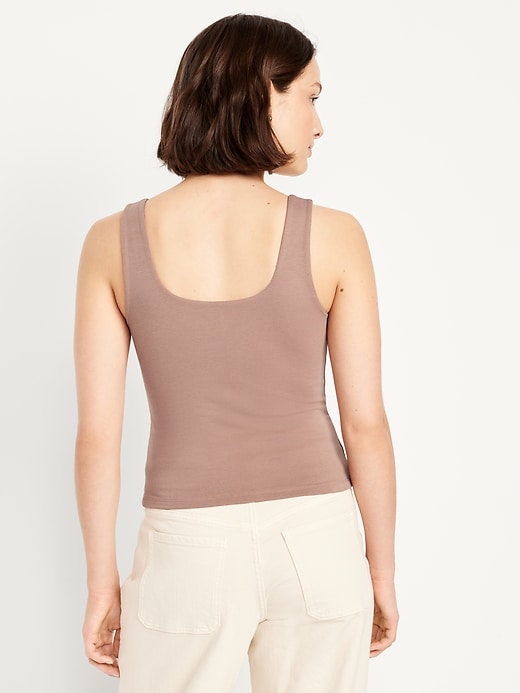 Image number 2 showing, Double-Layer Scoop-Neck Tank Top