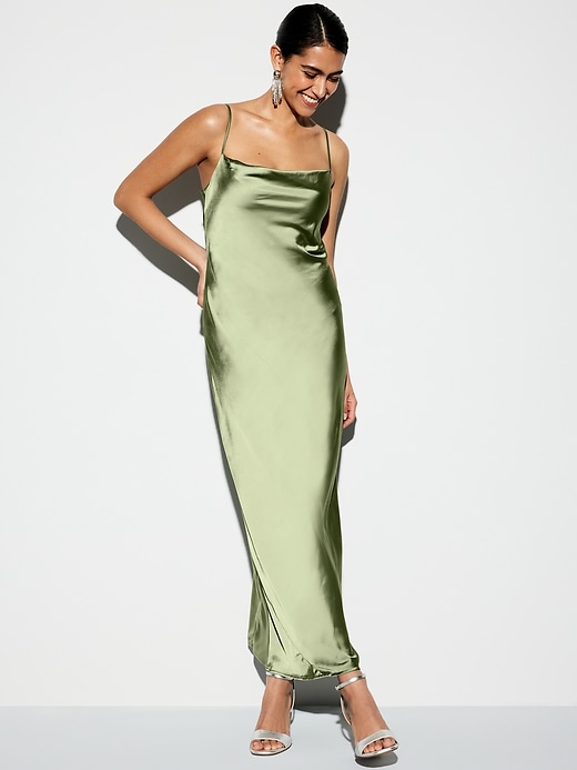 Image number 1 showing, The Occasion by Old Navy Satin Cowl Maxi Dress