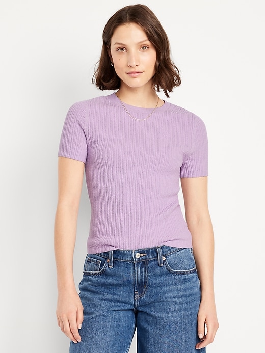 Image number 1 showing, Textured Bouclé T-Shirt