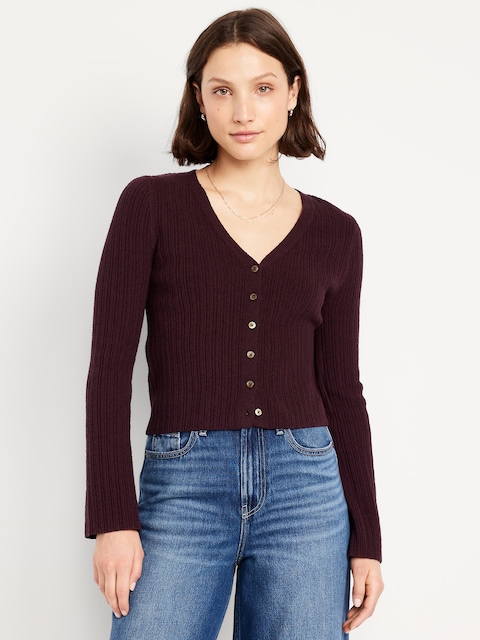 Chandail boutonné et texturé en tricot bouclé - Violet