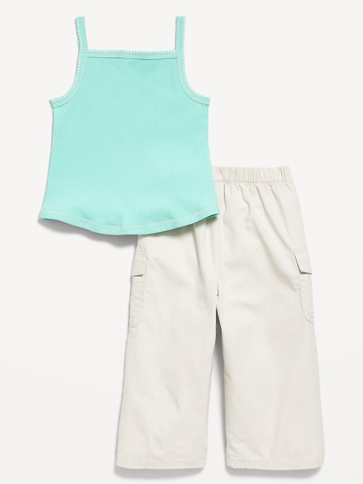 View large product image 2 of 3. Ribbed Cami Tank and Cargo Pants Set for Baby