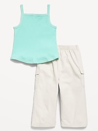Image number 2 showing, Ribbed Cami Tank and Cargo Pants Set for Baby