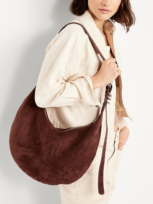 View large product image 2 of 3. Slouchy Suede Hobo Bag