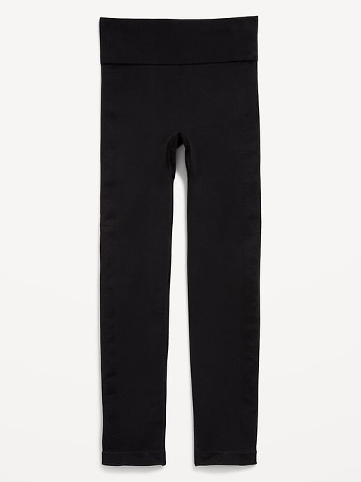 Image number 4 showing, Fitted High-Waisted 7/8-Length Seamless Performance Leggings for Girls