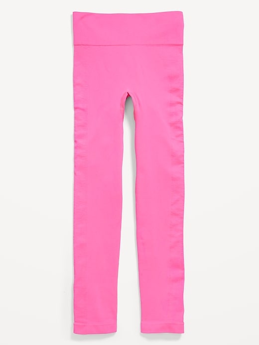 Image number 4 showing, Fitted High-Waisted 7/8-Length Seamless Performance Leggings for Girls