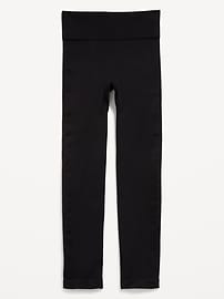 View large product image 4 of 5. Fitted High-Waisted 7/8-Length Seamless Performance Leggings for Girls
