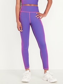 View large product image 4 of 6. High-Waisted PowerSoft Ribbed Performance 7/8 Leggings for Girls