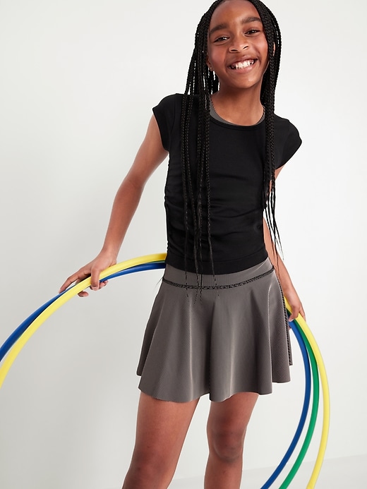 View large product image 1 of 5. Fitted Ruched Seamless Performance Top for Girls