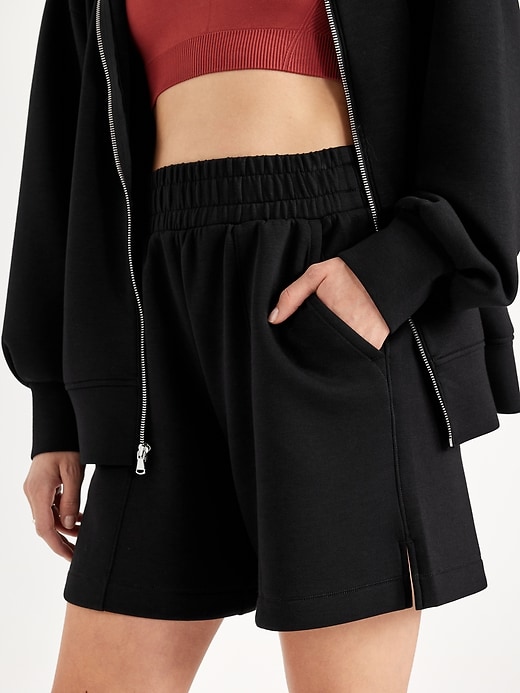 Image number 3 showing, High-Waisted Bounce Fleece Shorts -- 8-inch inseam
