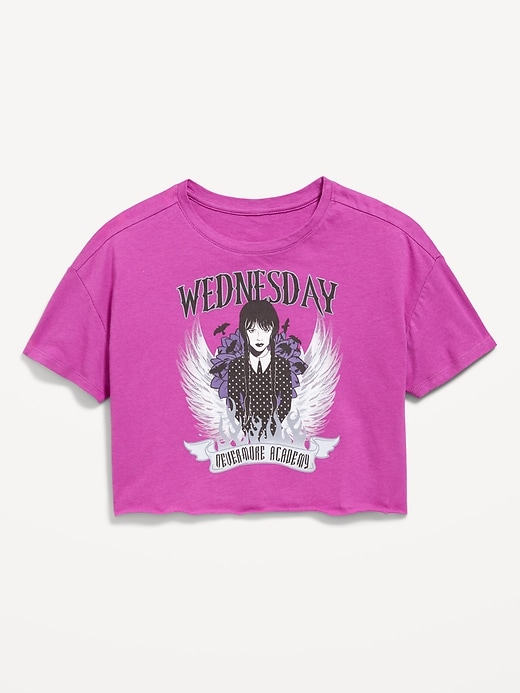View large product image 2 of 3. Wednesday™ Oversized Cropped Graphic T-Shirt for Girls