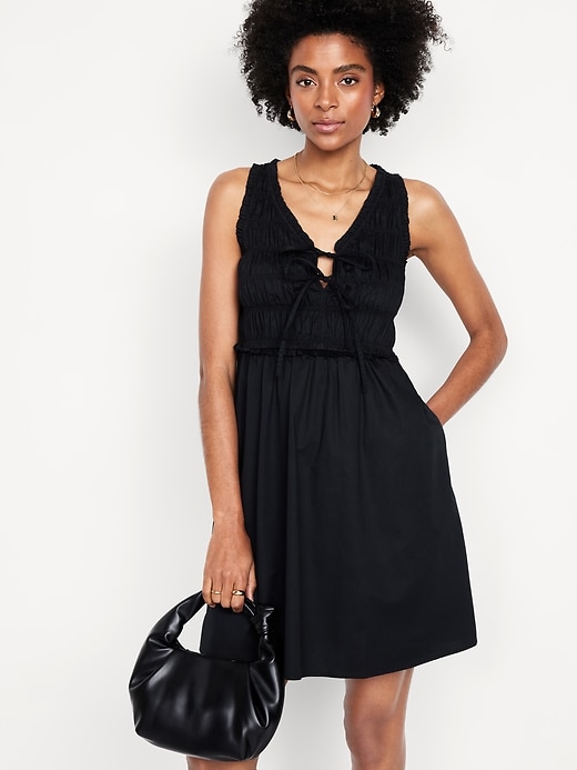 Image number 8 showing, Fit & Flare Smocked-Top Mini Dress