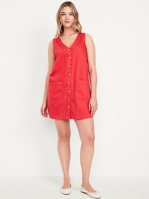 Image number 4 showing, Sleeveless Button-Front Mini Dress