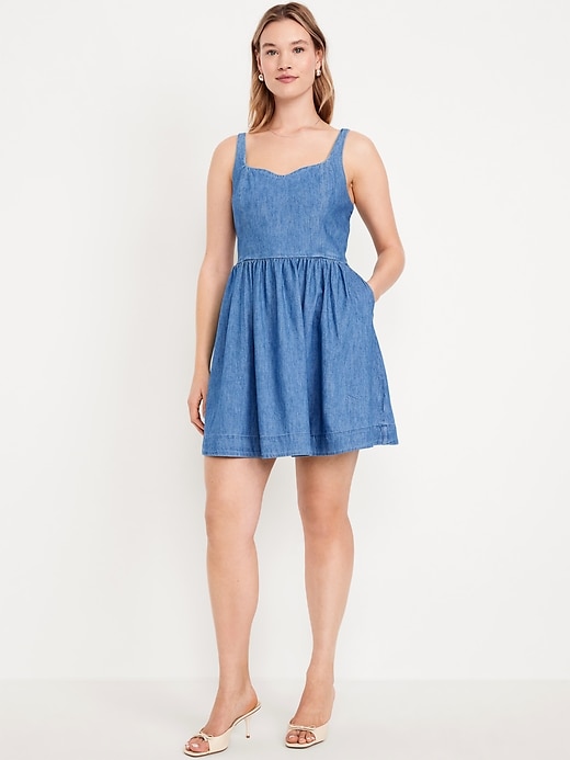 Image number 4 showing, Fit & Flare Jean Mini Dress