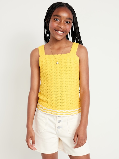 Camisole en tricot côtelé sans manches pour fille