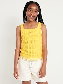 L'image numéro 1 présente Camisole en tricot côtelé sans manches pour fille