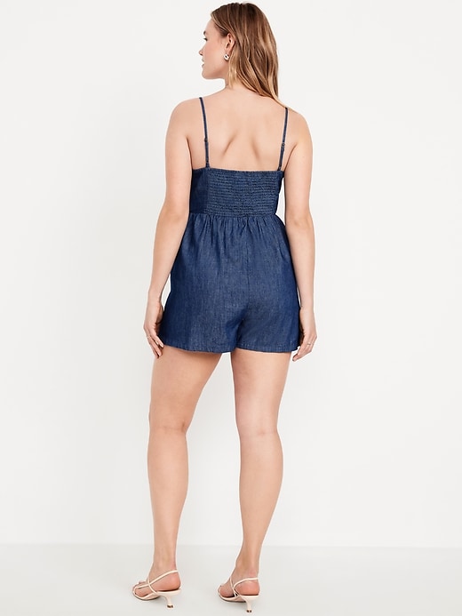 Image number 5 showing, Fit & Flare Twist-Front Cami Romper
