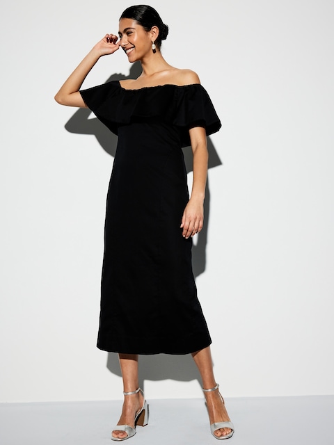 The Occasion by Old Navy Ruffle Midi Dress - Black