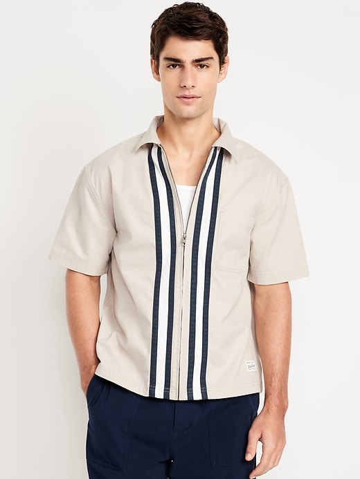 Image number 1 showing, Full-Zip Moto Shirt