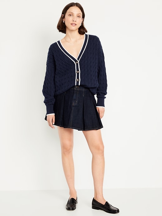 Image number 3 showing, Slouchy Cable-Knit Cardigan Sweater