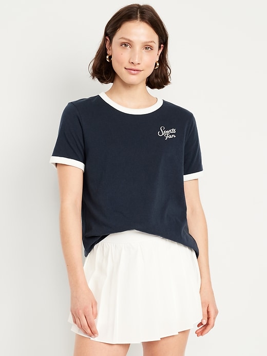 Image number 1 showing, EveryWear Graphic Ringer T-Shirt