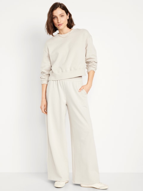 Pantalon en coton ouaté PurConfort à taille mi-basse