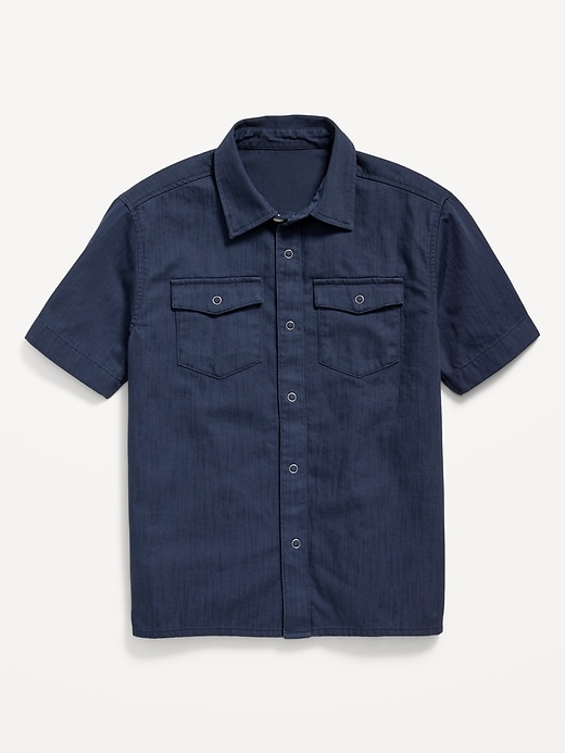 View large product image 2 of 3. Short-Sleeve Western Pocket Shirt for Boys