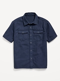 Image number 2 showing, Short-Sleeve Western Pocket Shirt for Boys