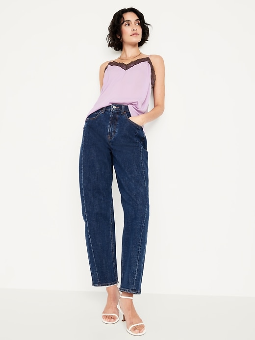 Image number 3 showing, Lace-Trim Satin Cami Top
