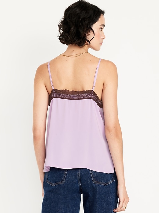 Image number 8 showing, Lace-Trim Satin Cami Top