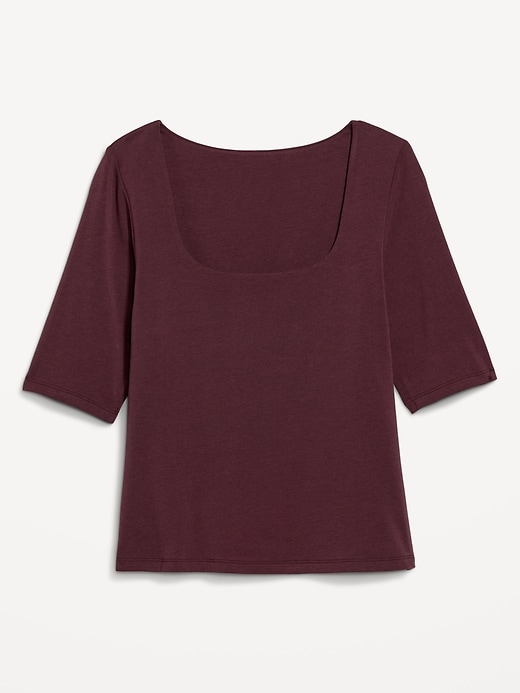 Image number 7 showing, Double-Layer Scoop-Neck T-Shirt