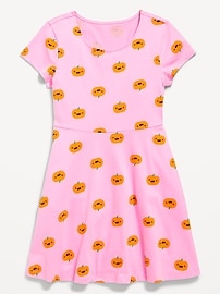 View large product image 3 of 3. Printed Short-Sleeve Fit and Flare Dress for Girls