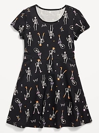 View large product image 3 of 3. Printed Short-Sleeve Fit and Flare Dress for Girls