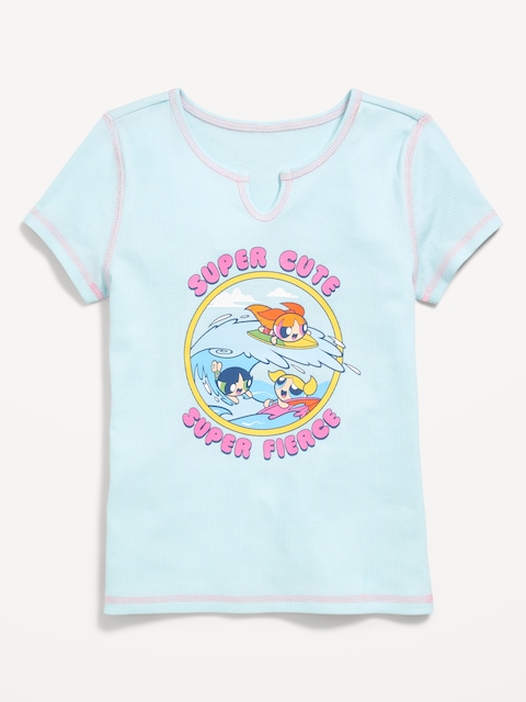 The Powerpuff Girls™ Fitted Ribbed Graphic T-Shirt for Girls