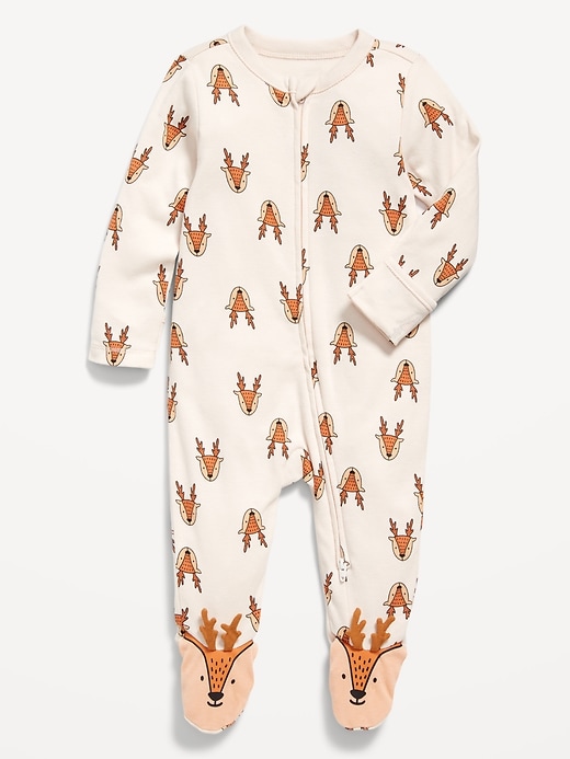 View large product image 1 of 3. Snug-Fit 2-Way-Zip Footed One-Piece for Baby