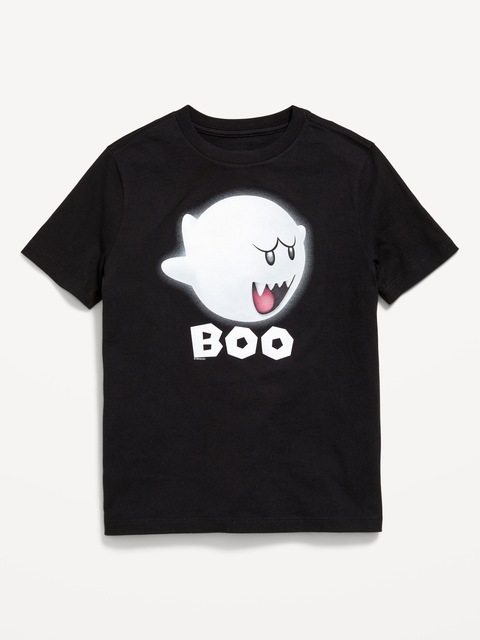 Super Mario Bros.™ Gender-Neutral Graphic T-Shirt for Kids - Boo Super Mario (Black)