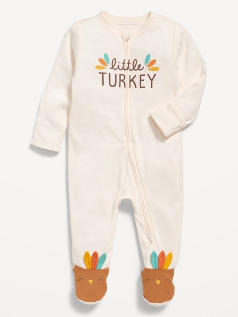 Snug-Fit 2-Way-Zip Footed One-Piece for Baby - Multi