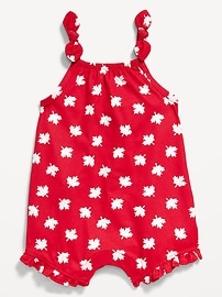 Image number 1 showing, Sleeveless Tie-Knot Graphic One-Piece Romper for Baby