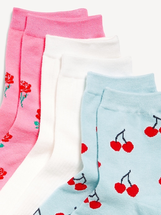 View large product image 2 of 2. Novelty Quarter Crew Socks 3-Pack for Women